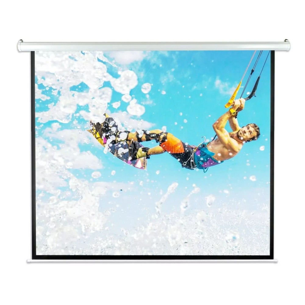 84″ Motorized Projector Screen, Easy-to-Use & Lightweight— FREE SHIPPING