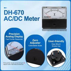 Ammeter DH-670 AC 0-10A Rectangular Ampere Needle Panel Meter Gauge Amperemeter