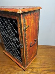 Rustic Indian Bohemian Handicraft Wooden Music CD Storage Desktop Table Cabinet