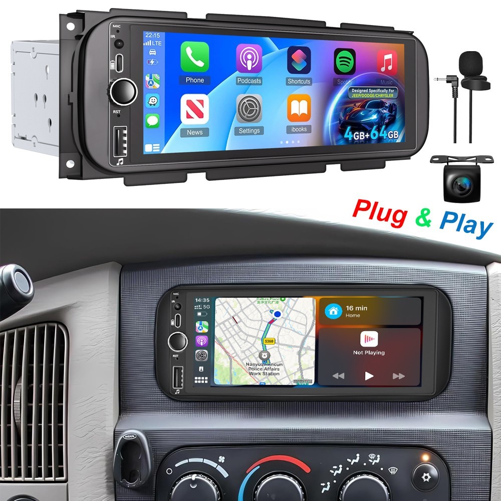 CarPlay For Chrysler PT Cruiser 2001-2005 Android 15 Car Stereo Radio GPS WIFI