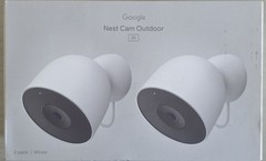 Google Nest Cam Outdoor (wired, 2nd gen) 2K Video and Gemini 2-Pack Snow -New