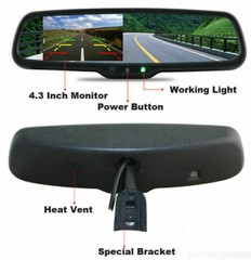 Rear View Mirror Kit 4.3″ Monitor No1 Bracket+HD Reverse Backup Camera for Truck