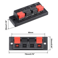 uxcell® 2pcs 4 Way Jack Socket Spring Push Release Connector Speaker 2