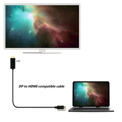 Dp to Hdmi-Compatible Cable 1.8M 1080 HD Adapter Cable Computer Monitor Cable Co