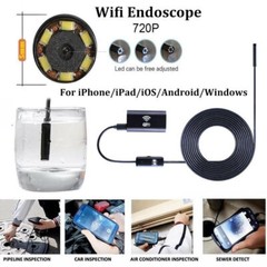 For iPhone Android iOS PC 8MM WiFi Borescope Endoscope Snake Inspection Camera