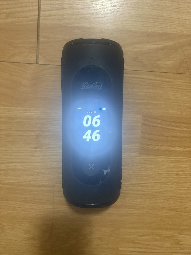 Blue Tees Portable Bluetooth Speaker, Black Cylindrical Design