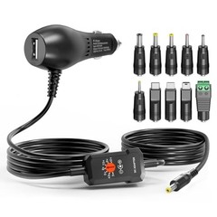 34W 3V 4.5V 5V 6V 7.5V 9V 12V DC Car Charger with 10 Tips and USB Cigarette