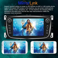 7in 2 Din Touch Screen Android 9.0 Car Radio GPS MP5 Player For Ford Focus SMax