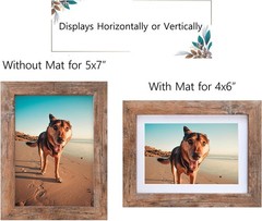 Califortree 5×7 Picture Frame – Can Display Photo 4×6 with 5×7, Rustic Brown