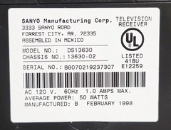 NEW CRT TV 13″ Sanyo DS13630 Remote Manual 1998 Gaming – Open Box New Old Stock