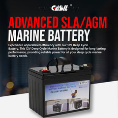 2pack 12V 33Ah Deep Cycle Trolling Motor Marine Battery in Series 24V 36V 48V