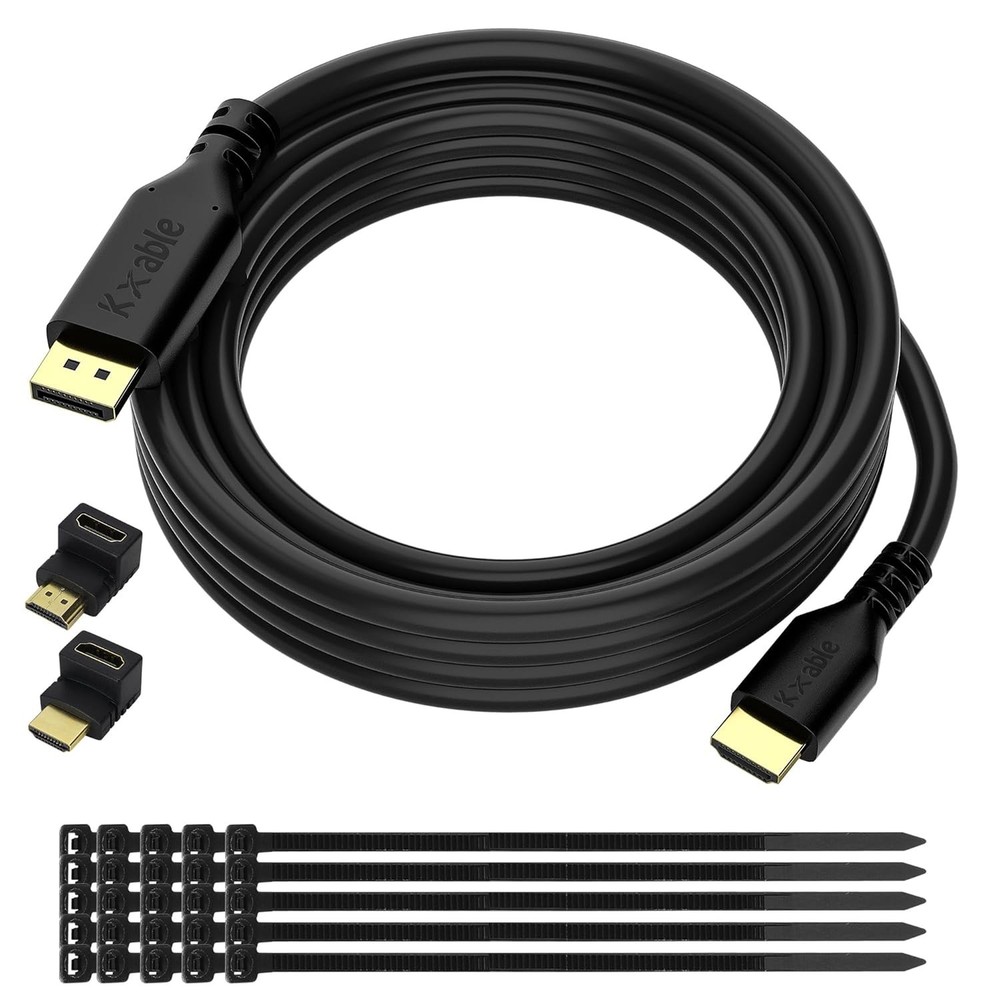4K DisplayPort to HDMI Cable 25 FT, DP to HDMI Male Video UHD Cable, Uni-Dire…