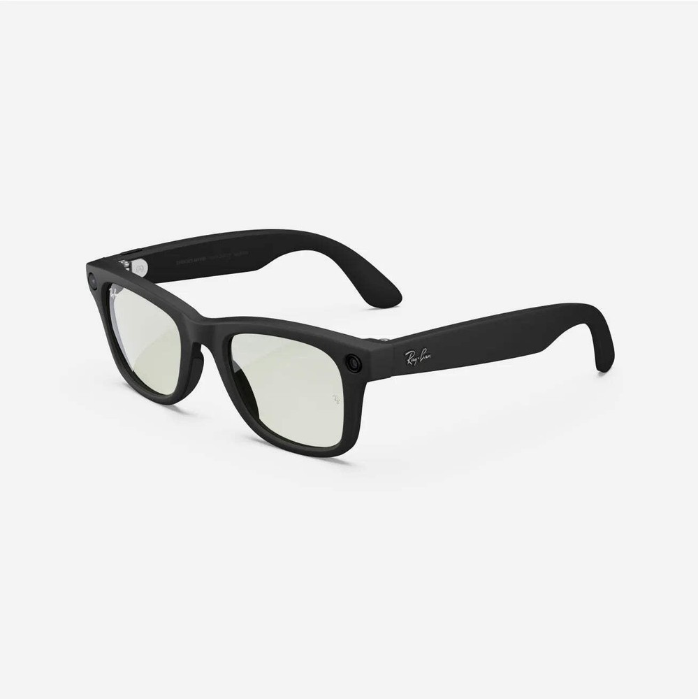Ray-Ban Meta Wayfarer (Refurbished), Matte Black / Clear to G-15 Green Transitio