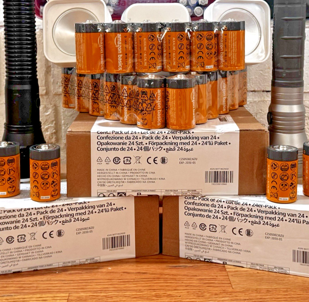 4 D Batteries Amazon Basics New High Capacity 4 Pack from Bulk Expiration 7/30