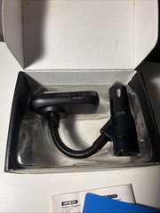 Nulaxy Bluetooth FM Transmitter Smart QC 3.0 KM28 Silver AUX USB TF Hands-Free