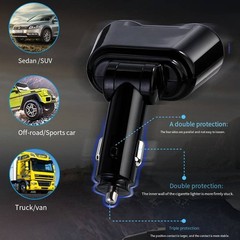 12V DC LCD Car Cigarette Lighter Socket Splitter Dual USB Power Charger Adapter