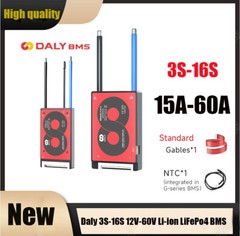 Daly BMS 3S-16S 12V 24V 36V 48V 60V Li-ion LiFePo4 Common Port w/Balance&NTC Lot