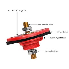 Recoil BTTP-38 High Current 3/8” Feed-Thru Panel Battery Terminal Connectors
