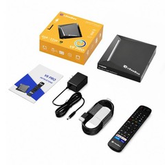 vSeeBox V6 Pro Android 14 Device with 4GB+32GB, Dual-Band WiFi, Bluetooth Remote
