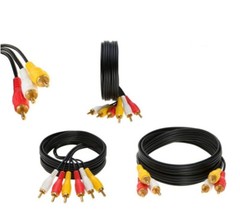New 3 RCA to 3 RCA Cable Stereo AV Audio Video Composite Cord Gold Plated US