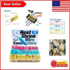 Easy-to-Use 260-Pc Heat Shrink Wire Connector Assortment – 9001 Certified