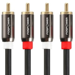 FosPower 2x 10FT Dual Layer 2 RCA to RCA L/R Male Stereo Audio Cable Cord Plug