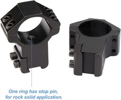 1 Inch Scope Rings , High Profile Mount for 11 mm High , Black 2Pairs