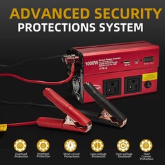 1000W Inverter for 6-in-1 Car Power Inverters,12v DC to 110v AC Converter