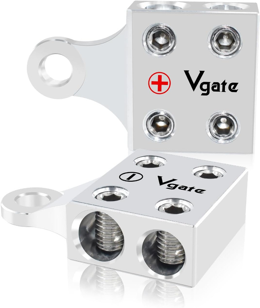 Battery Terminal Connector, 4-Way Battery Post Terminals, 8AWG up to 2/0(XL) AWG