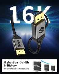 DisplayPort 2.1 Cable DP 2.0 Cable 10FT 16K@60Hz 10K@60Hz 8K@120Hz 4K@240Hz 1…