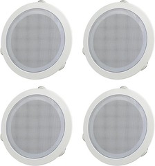 Herdio 4 Pack 6″ 70V Commercial Ceiling Speaker High-Fidelity Audio Wide Sound