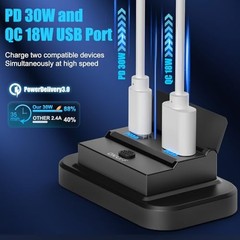 12V USB Outlet Surface Mount Lightweight PD USB C 30W and QC 3.0 18W Ports for