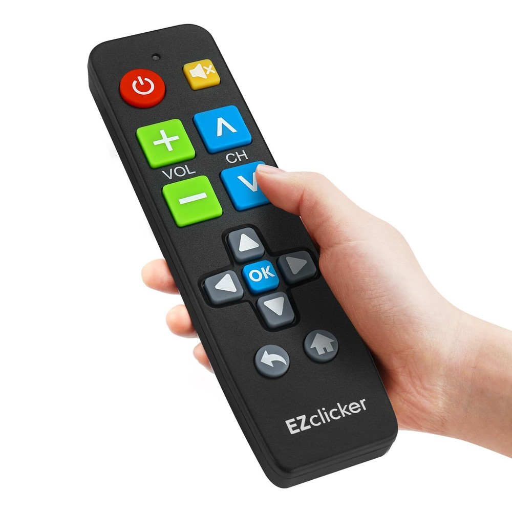 Big Button TV Remote for Seniors Universal Compatibility Easy to Use Black