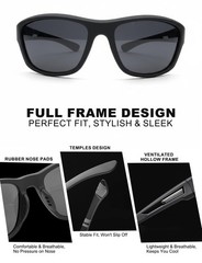 RusuiQinsan Polarized Sunglasses UV400 for Men and Women, HD Black/Blue/Red