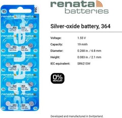 Watch Batteries 364 SR621SW Silver Oxide 1.55V 2 Pack