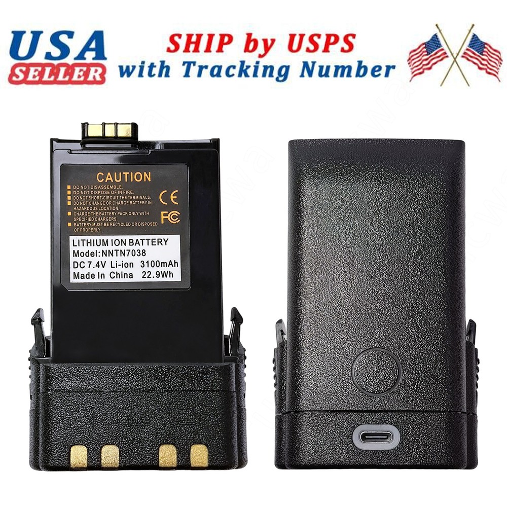 NNTN7038 USB-C new Battery 3100mAh For Motorola APX6000Li Portable Two Way Radio