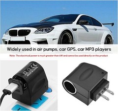 100-240V AC To 12V DC Car Cigarette Lighter Socket Power Adapter Converter LOT