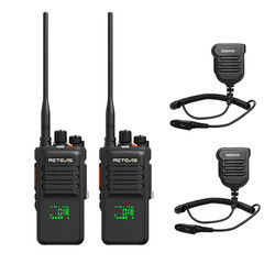 2* NR40 DMR/Analog Two Way Radio ARC4/AES256 Noise Reduction & Waterproof Mic