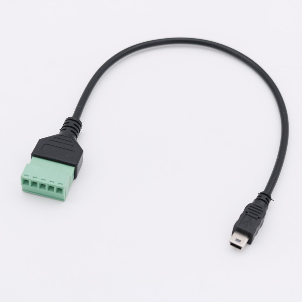 Mini USB Male to 5 Pin Screw Connector with Shield Terminal Plug Adapter Cable