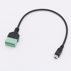 Mini USB Male to 5 Pin Screw Connector with Shield Terminal Plug Adapter Cable