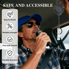 Durable CB Mic Holder with Polycarbonate Shell and Strong Steel Cord – 31.5″