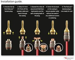 Nakamichi FanLock Excel Series 24k Gold Plated Banana Plugs, 10-18 AWG | Gauge S