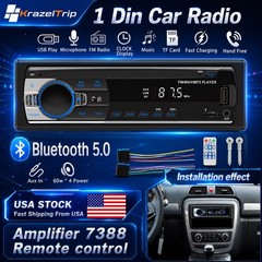 One Din MP3 Player Car Radio Stereo Audio in-Dash FM Aux Receiver USB Bluetooth