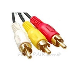 5 Pack Lot – 3ft 3-RCA Composite Video Stereo Audio AV Cable Cord Wire VCR DVD