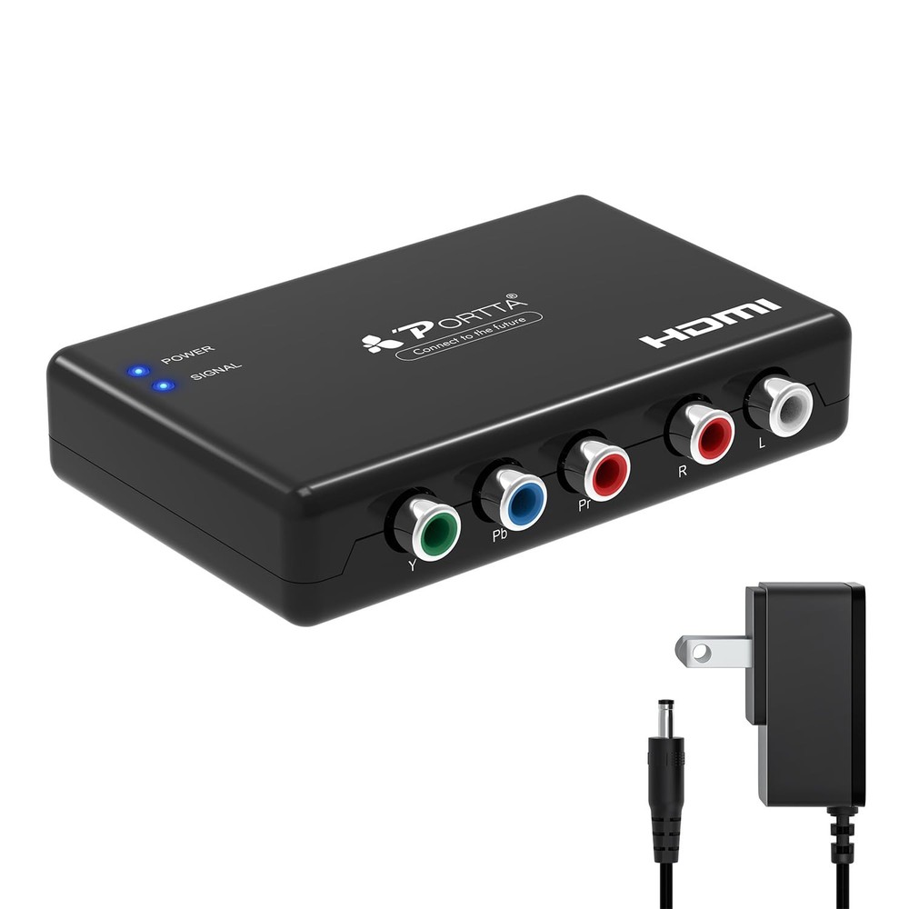 Portta Component To Hdmi Converter, Ypbpr Rgb + R/l Audio To Hdmi V1.3