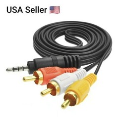 Top Quality 3.5 to RCA Male Audio Video AV Cable Wire Cord 1M 3.5mm Jack Plug