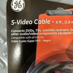 6 ft. GE S-Video Cable DVD TV AVR Satellite Receiver Black AV23244 {D1}