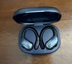 Bluetooth Wireless Ear-Hook In-Ear Earbuds w/ Charging Case Black (Double)