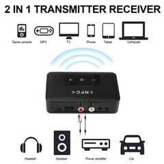 Bluetooth 5.0 Receiver Transmitter Wireless 3.5mm AUX NFC to 2 RCA Audio Adapter