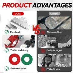 Top Post Color-Coded Lead Alloy Car Battery Terminal Pole Cable Connector Clamp